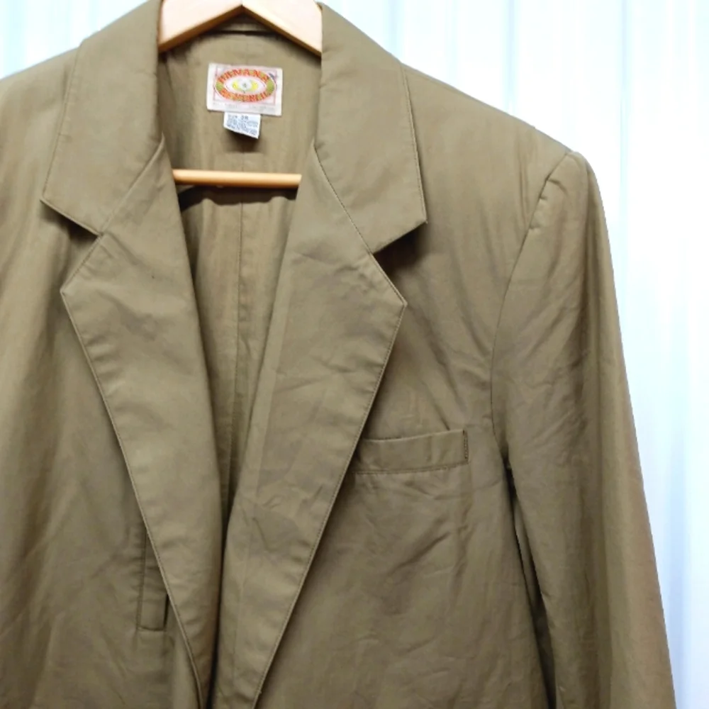 Vintage Safari Banana Republic  British Khaki 80s Cotton Blazer